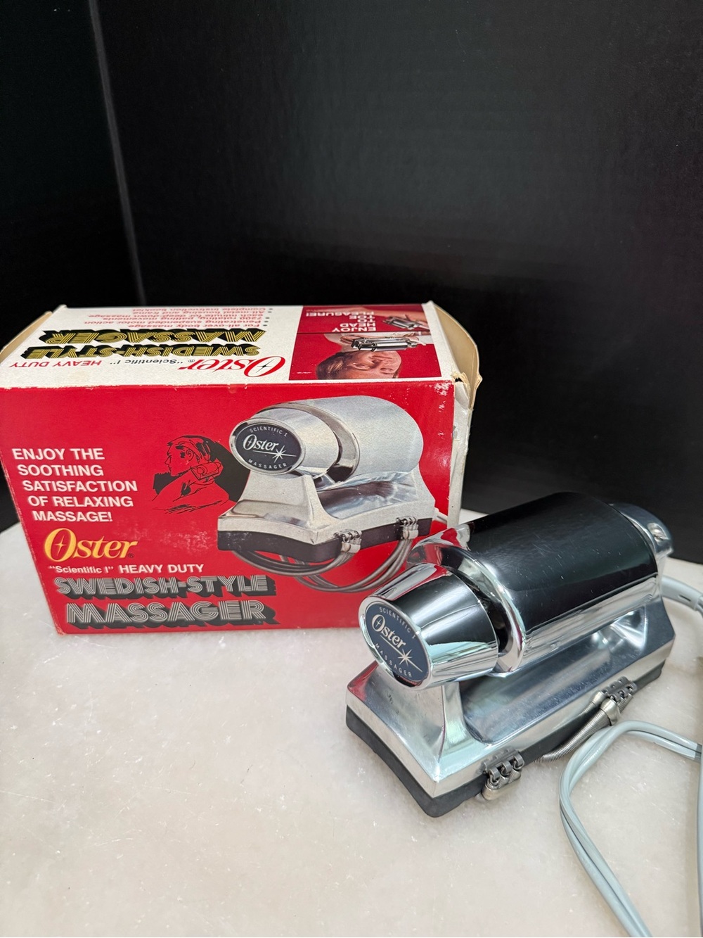 OSTER Scientific 1 Swedish Style Chrome Massager 138-11 USA Made 1975 In Box